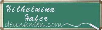 Wilhelmina Hafer Visitenkarte